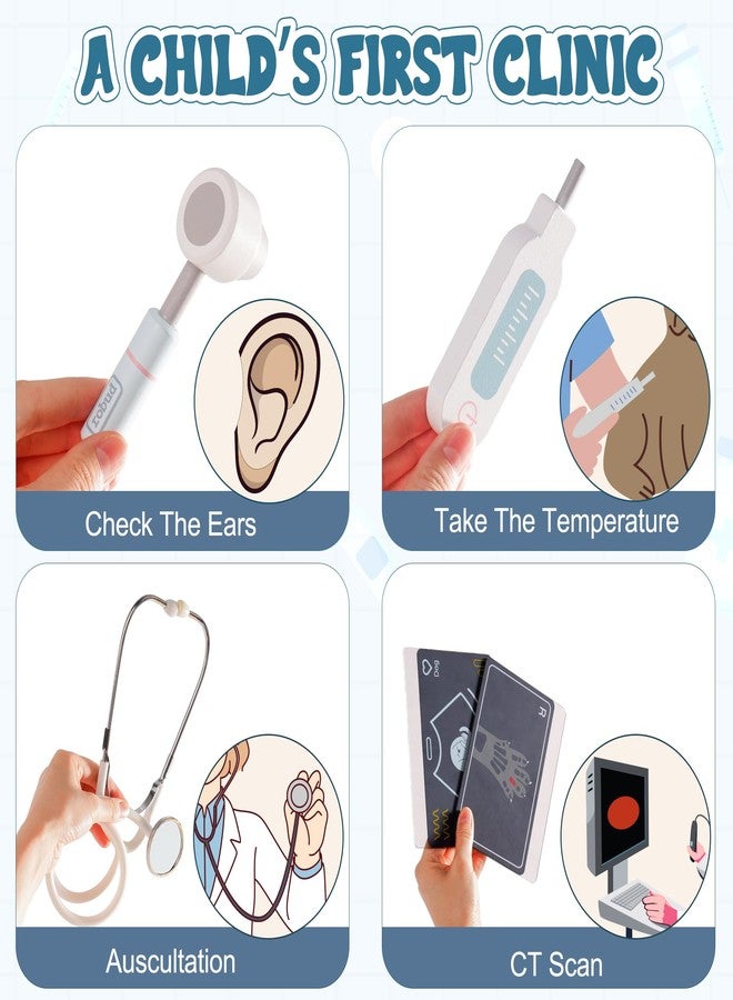 ROBUD Toddler Doctor Play Set, Complete Doctor Kit for Kids with Adjustable Height and Medical Tools, Wooden Pretend Play Pet Doctor Cart for Kids Aged 3+, Vet Kit for Imaginative Role Play Fun - Image 5